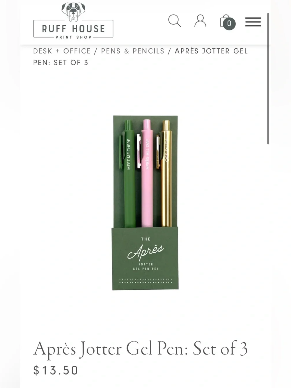 Apres Club Mini Jotter Notebook and Après Jotter Gel Pen: Set of 3 NWT